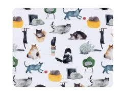 Marc Martin Feline Friends Cork Back Placemat 34x26.5cm Set of 4 Gift Boxed