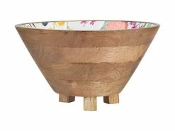 Royal Botanic Gardens Victoria Native Blooms Footed Bowl Wood Enamel 24x13.5cm