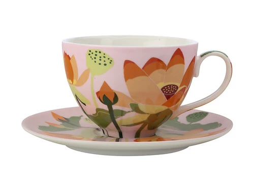 Royal Botanic Gardens Victoria Lotus Cup & Saucer 240ML Pink Gift Boxed 1 Royal Botanic Gardens Victoria Lotus Cup & Saucer 240ML Pink Gift Boxed