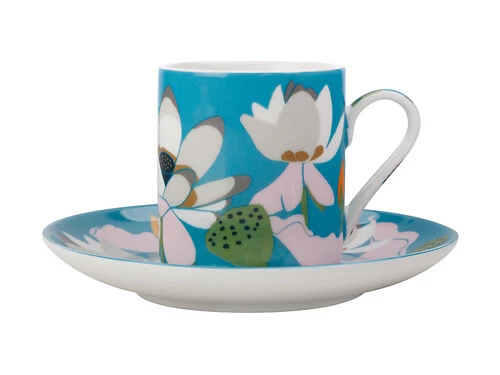 Royal Botanic Gardens Victoria Lotus Demi Cup & Saucer 100ML Aqua Gift Boxed 1 Royal Botanic Gardens Victoria Lotus Demi Cup & Saucer 100ML Aqua Gift Boxed