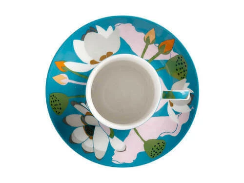 Royal Botanic Gardens Victoria Lotus Demi Cup & Saucer 100ML Aqua Gift Boxed 3 Royal Botanic Gardens Victoria Lotus Demi Cup & Saucer 100ML Aqua Gift Boxed - Image 3