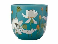 Royal Botanic Gardens Victoria Lotus Planter Pot 14cm Aqua