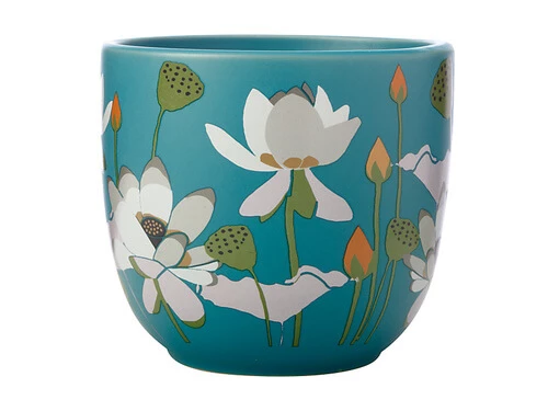 Royal Botanic Gardens Victoria Lotus Planter Pot 14cm Aqua 1 Royal Botanic Gardens Victoria Lotus Planter Pot 14cm Aqua